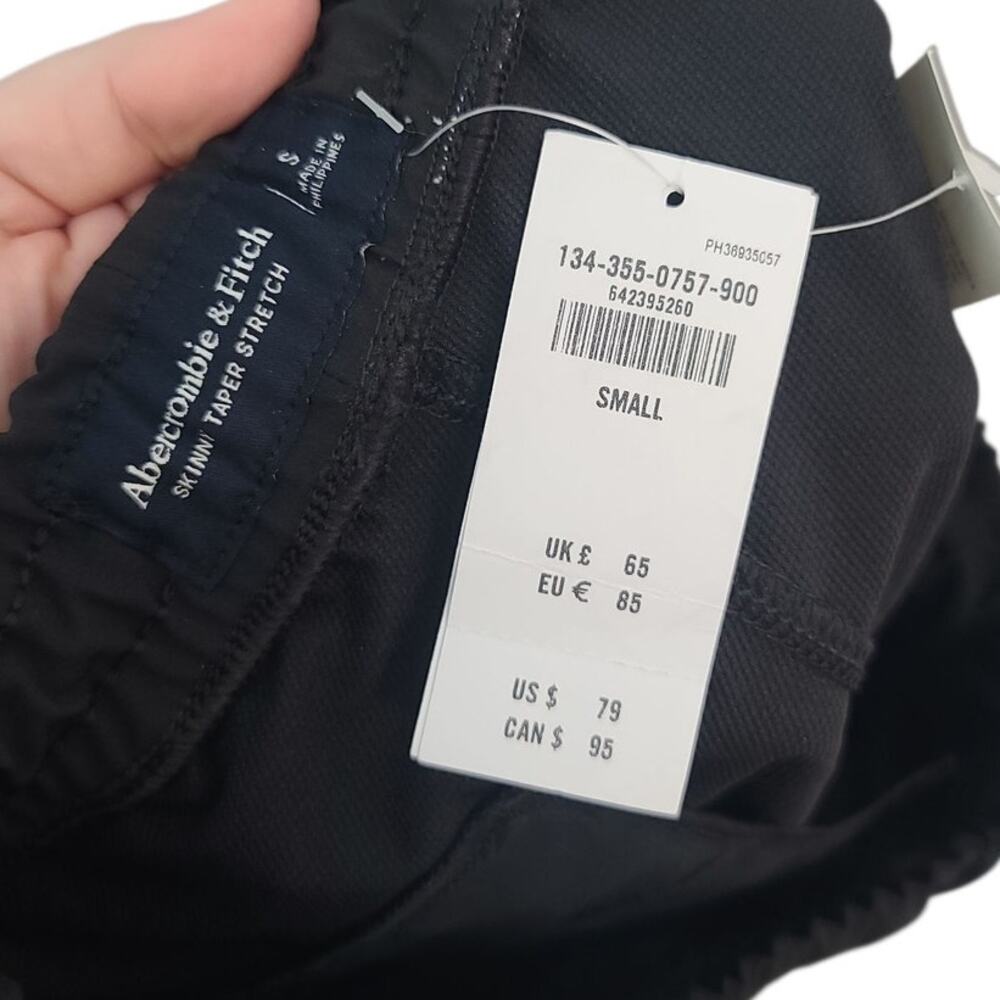 Abercrombie & Fitch Skinny Tapered Traveler Pants Black NWT Small - Picture 4 of 5